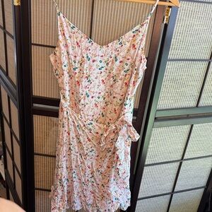 Floral Wrap Ruffle Mini Dress